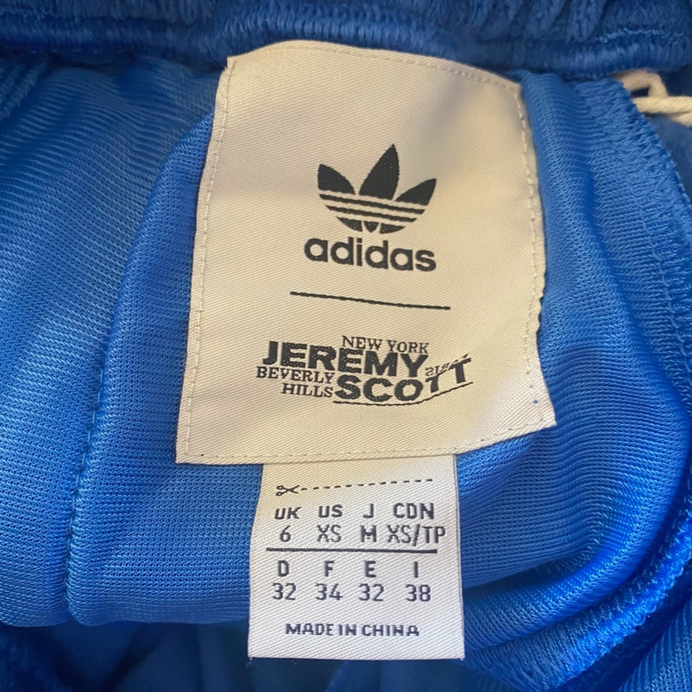 ADIDAS X JEREMY SCOTT SKIRT BLUE VELOUR Size XS - Picture 6 of 7